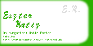 eszter matiz business card